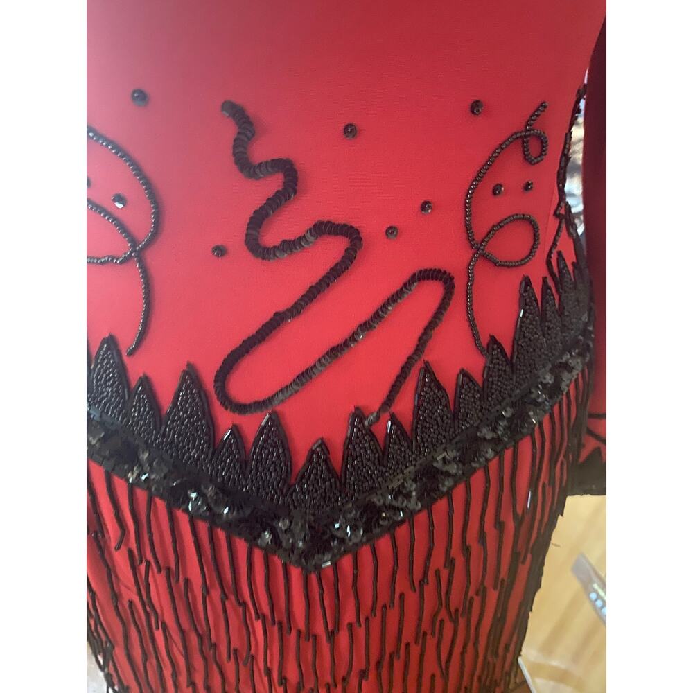 Fabrice Women's Red and Black Formal-dresses 1980s/90s Size 10 - Picture 5 of 11